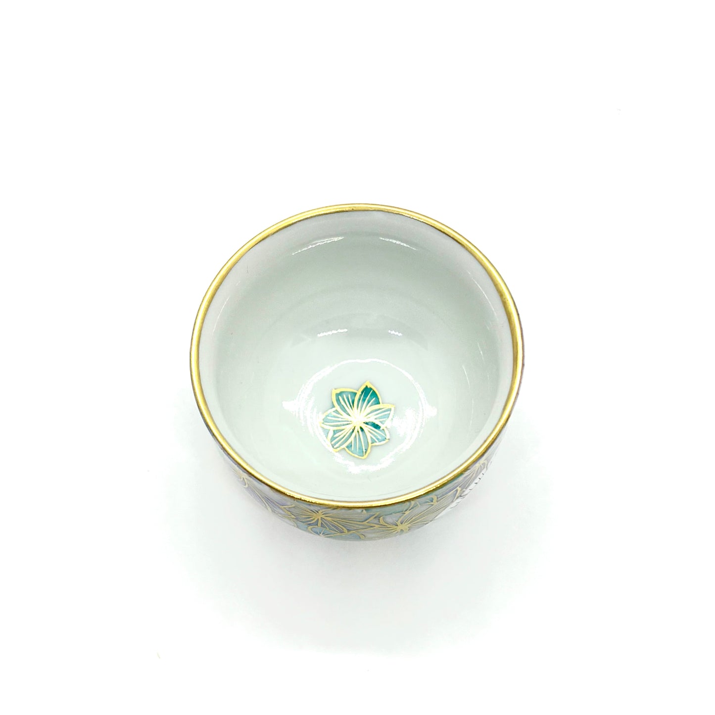 Ochoko – Whirling Blossom Pattern (Oborohanairo / Hazy Floral Blue)