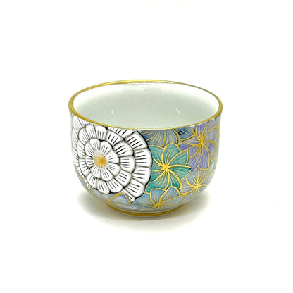 Ochoko – Whirling Blossom Pattern (Oborohanairo / Hazy Floral Blue)