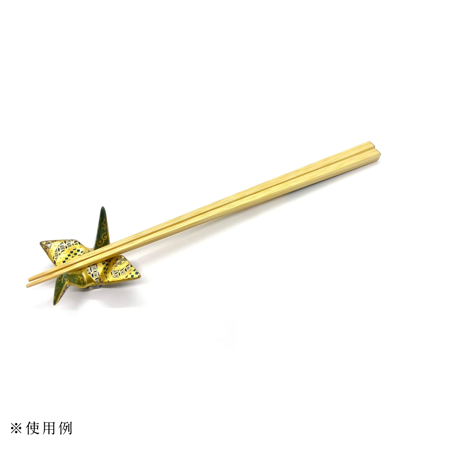 Lucky Chopstick Rest – Crane with Brilliant Floral Motif