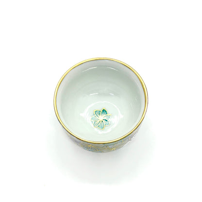 Ochoko – Whirling Blossom Pattern (Oborohanairo / Hazy Floral Blue)