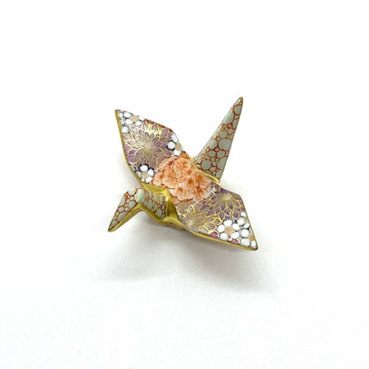 Lucky Chopstick Rest – Crane with Brilliant Floral Motif