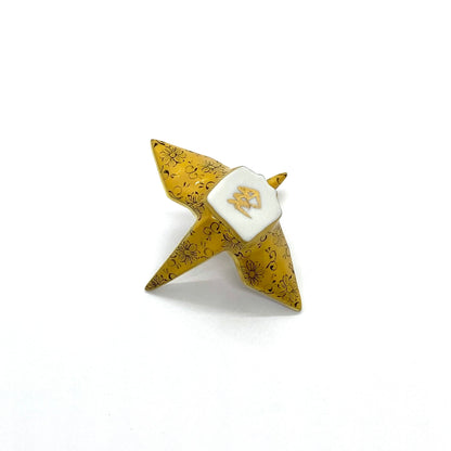 Lucky Chopstick Rest – Crane with Brilliant Floral Motif