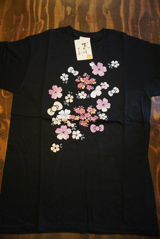 Black T-Shirt – Sakura Bloom Design 🌸