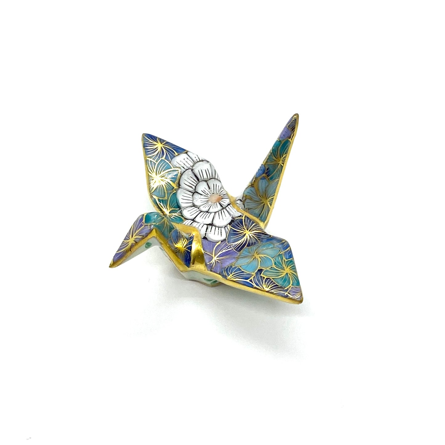 Lucky Chopstick Rest – Crane with Brilliant Floral Motif