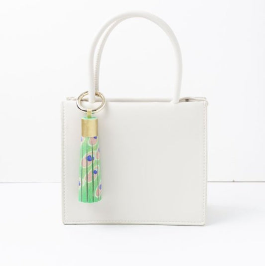 Hand-Painted Yuzen Bag Charm “Peacock” — Masashige Uenaka