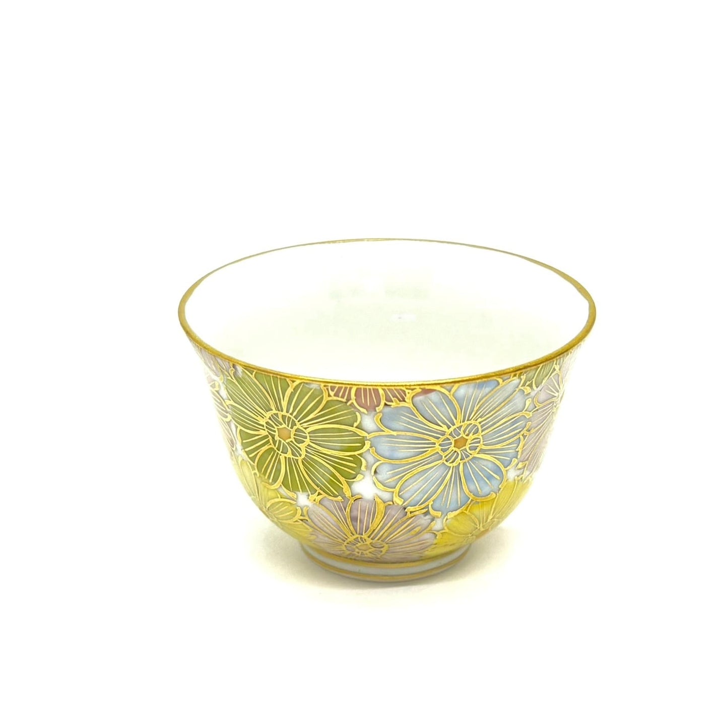 Ochoko – “Hanaguruma” Floral Wheel Pattern (Toyosaishiki)