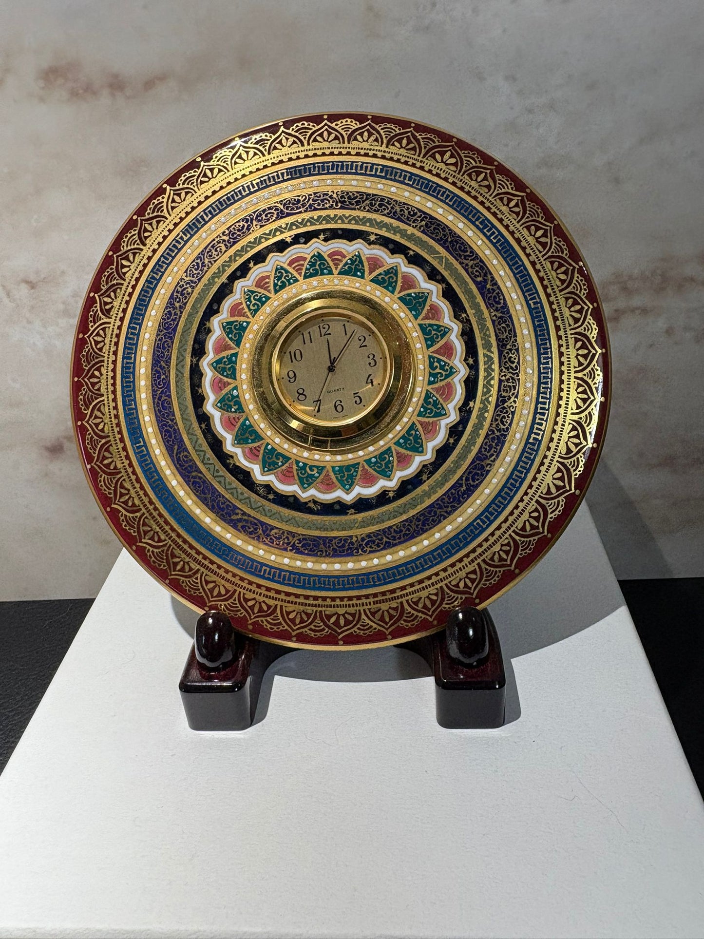 KIZAWA Limited Edition Collection Plate Clock — The Elegance of 20K Gold and SEIKO Heritage