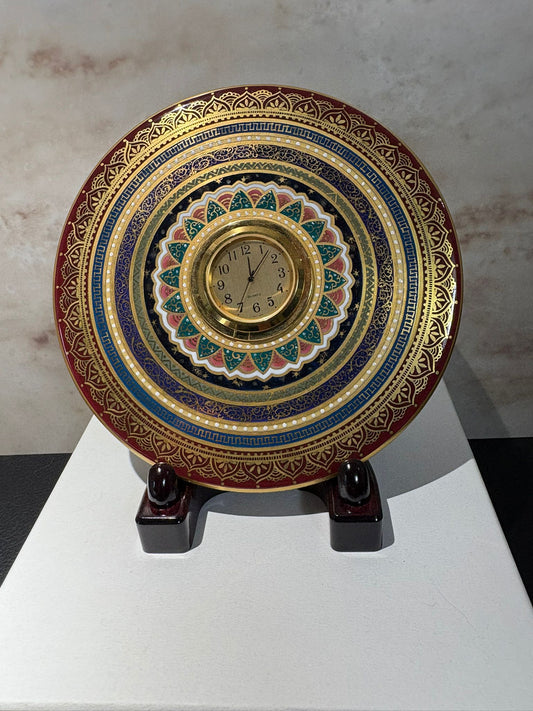 KIZAWA Limited Edition Collection Plate Clock — The Elegance of 20K Gold and SEIKO Heritage