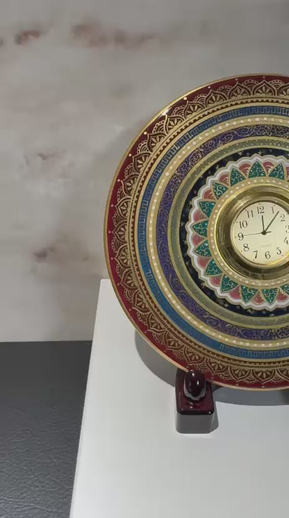 KIZAWA Limited Edition Collection Plate Clock — The Elegance of 20K Gold and SEIKO Heritage