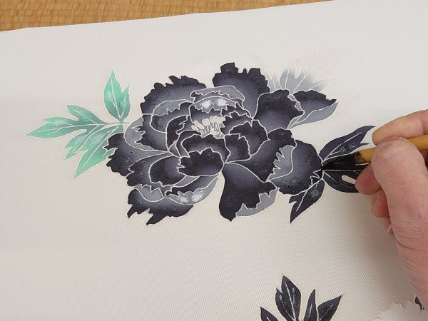 Hand-Painted Yuzen Custom Dyed Obi - By Masashige Uenaka